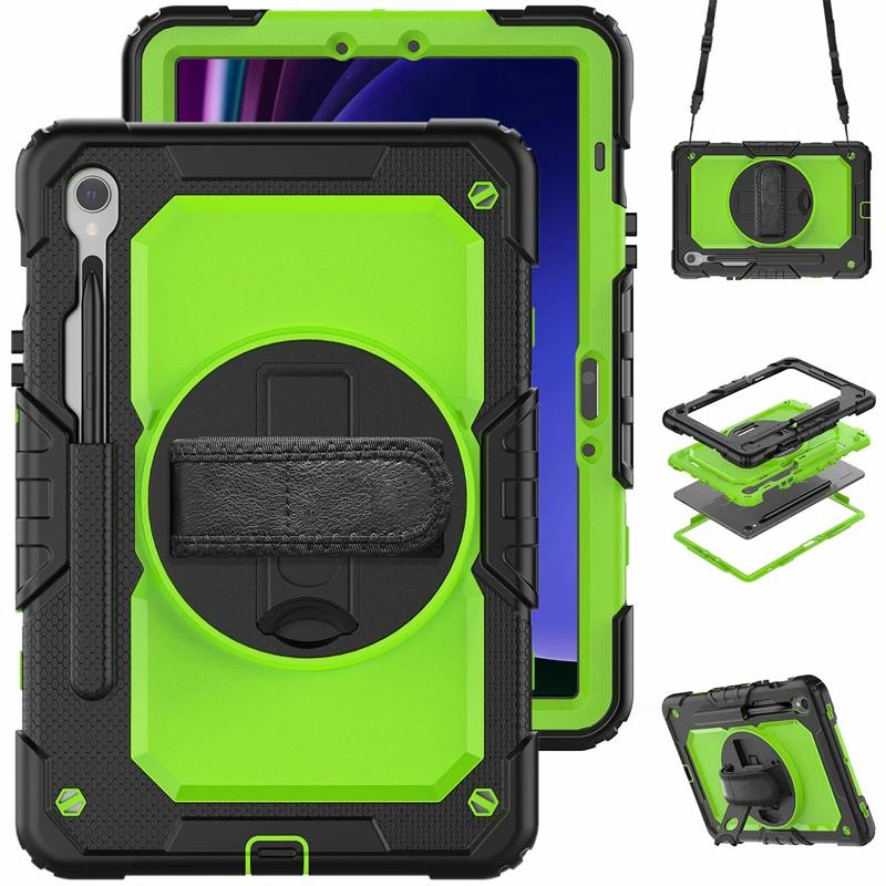 360° Roterende Kinderen Stand Tablet Hoes voor Sumsung Pad Tab S10 S9 S8 S7 S6 A9 A8 A7 Ultra Plus FE Lite Beschermhoes + Schouderband Tab A9 8.7 inch