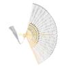 KX4B Elegant Lace Decorative Hand Fan Vintage Foldable Fabric Handheld Fan Gift For Birthdays Weddings Home Interior Decors