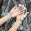1 Pair Women Thin Short Tulle Gloves Stretchy Lace Spots Sheers Flexible Accessories Full Finger Short Gloves
