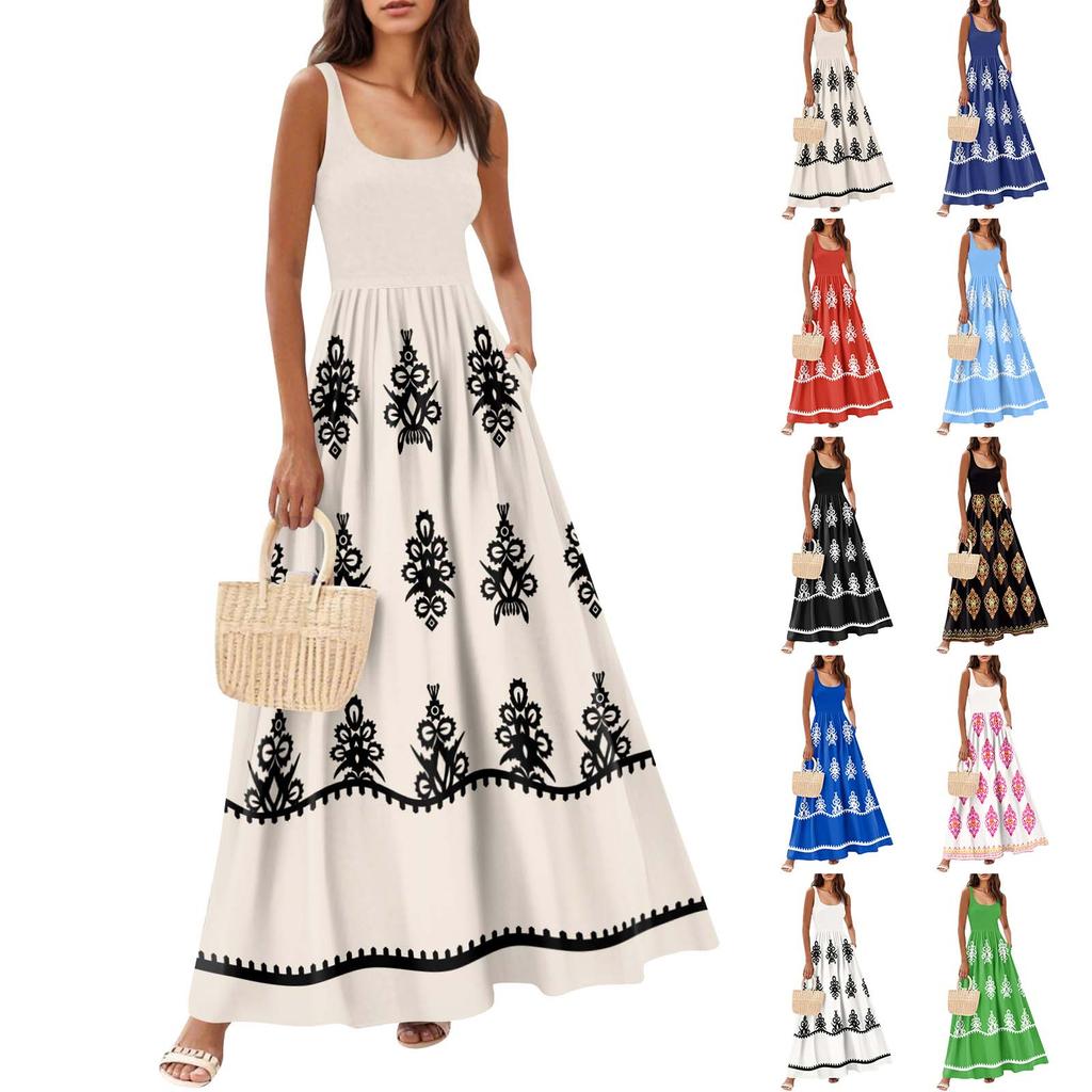 Women's Flowing Dresses Women's Summer Dresses Casual  Long Dresses Cute Floral Long Dresses