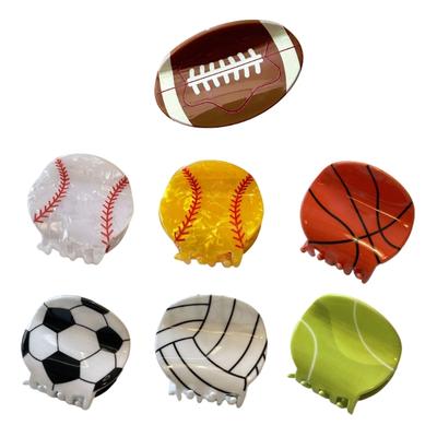 Sports Shape Hair Claw Clip Women Girl Hair Clip Crab Hair Claw Ponytail Hairpin Bath Barrette Headwear Tennis Hair Grip