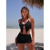 Neues Sexy Mode Damen 3-teiliges Rock Bikini Set Frauen Gebundenes Neckholder Badeanzug Einfarbig Rückenfrei Bademode Sommer Strand Badeanzug