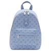 Einfacher Rucksack mit Print-Logo Vielseitiger Baumwollrucksack Unisex-Rucksack Denim-Blau IM4476-467
