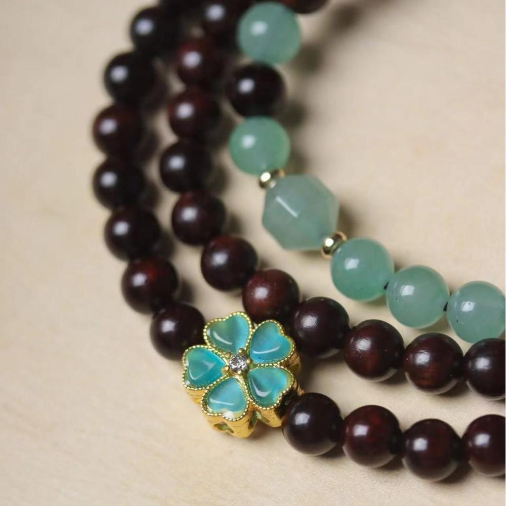 Indian Little Leaf Rosewood 108-Bead Buddhist Bracelet/Necklace - Unisex