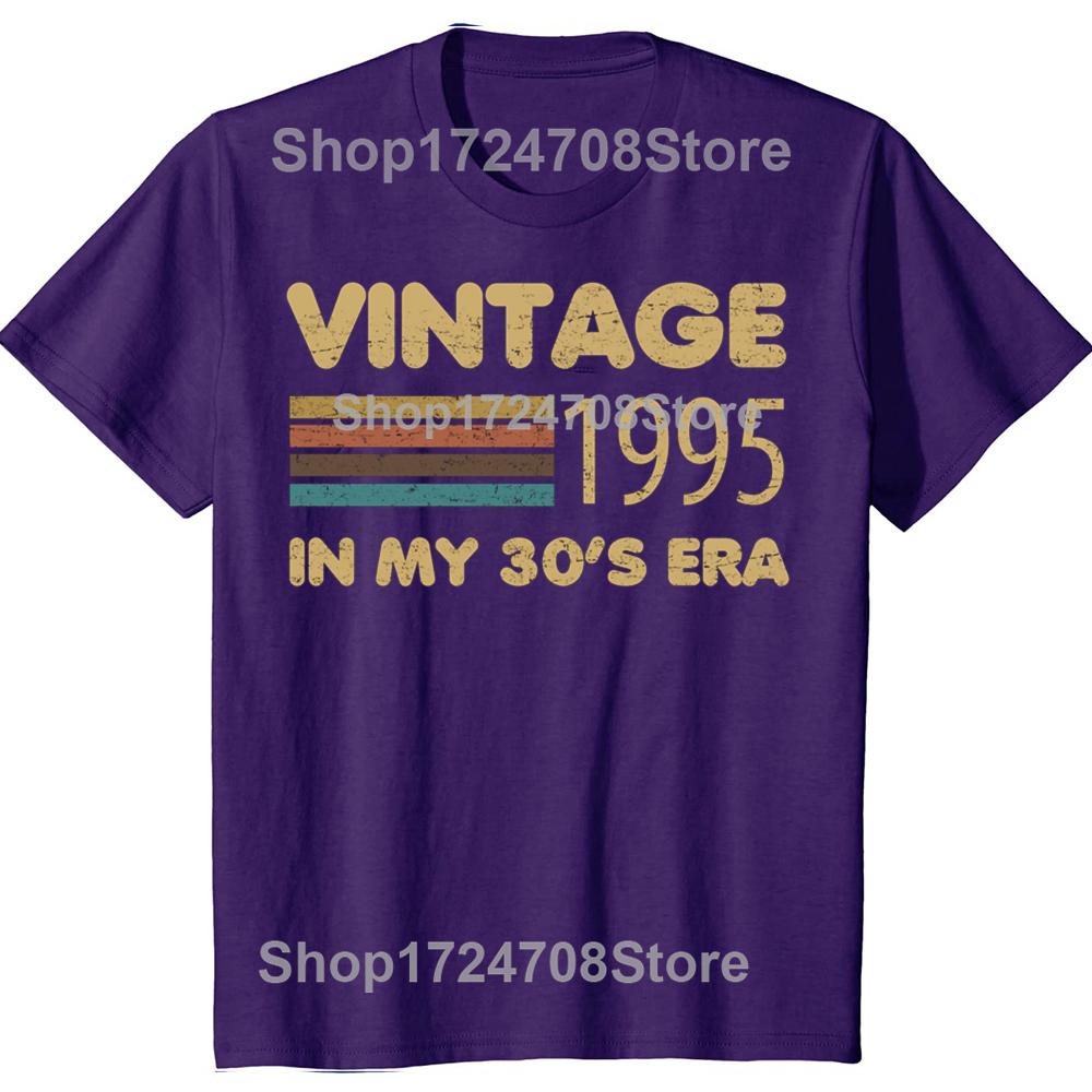 Funny Vintage 1995 30s Era Graphic T-shirts Men Women's Fashion Casual Tshirt 100% Cotton Loose Oversized T Shirt
