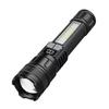 Rechargeable Led Flashlight Super Bright Mini Work Light 3 Modes Waterproof Portable Cob Tactical Torch Zoomable Camping Lantern