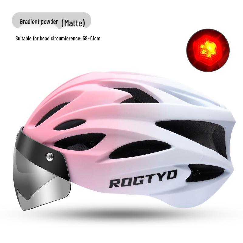 Magnetic Goggles Helmet Set: Anti-Glare Breathable Helmet, Taillight, for Mountain, Road, and Folding Bikes.