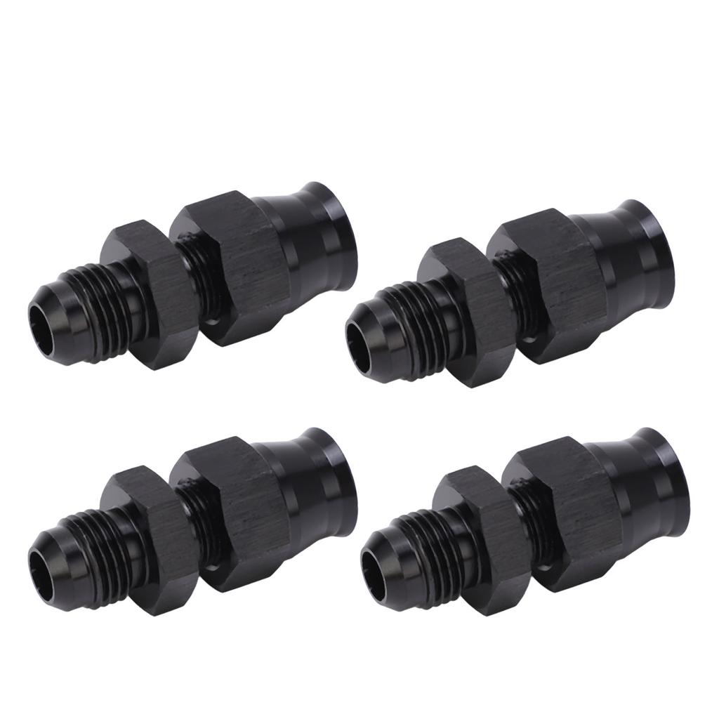 4PCS AN6 Adapter Male Thread Aluminium Alloy Leakage Proof with Brass Ferrule for Liquid Gas Diesel Oil 5 16in