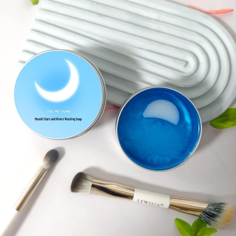 Heart-Shaped Makeup Brush and Sponge Cleaning Soap