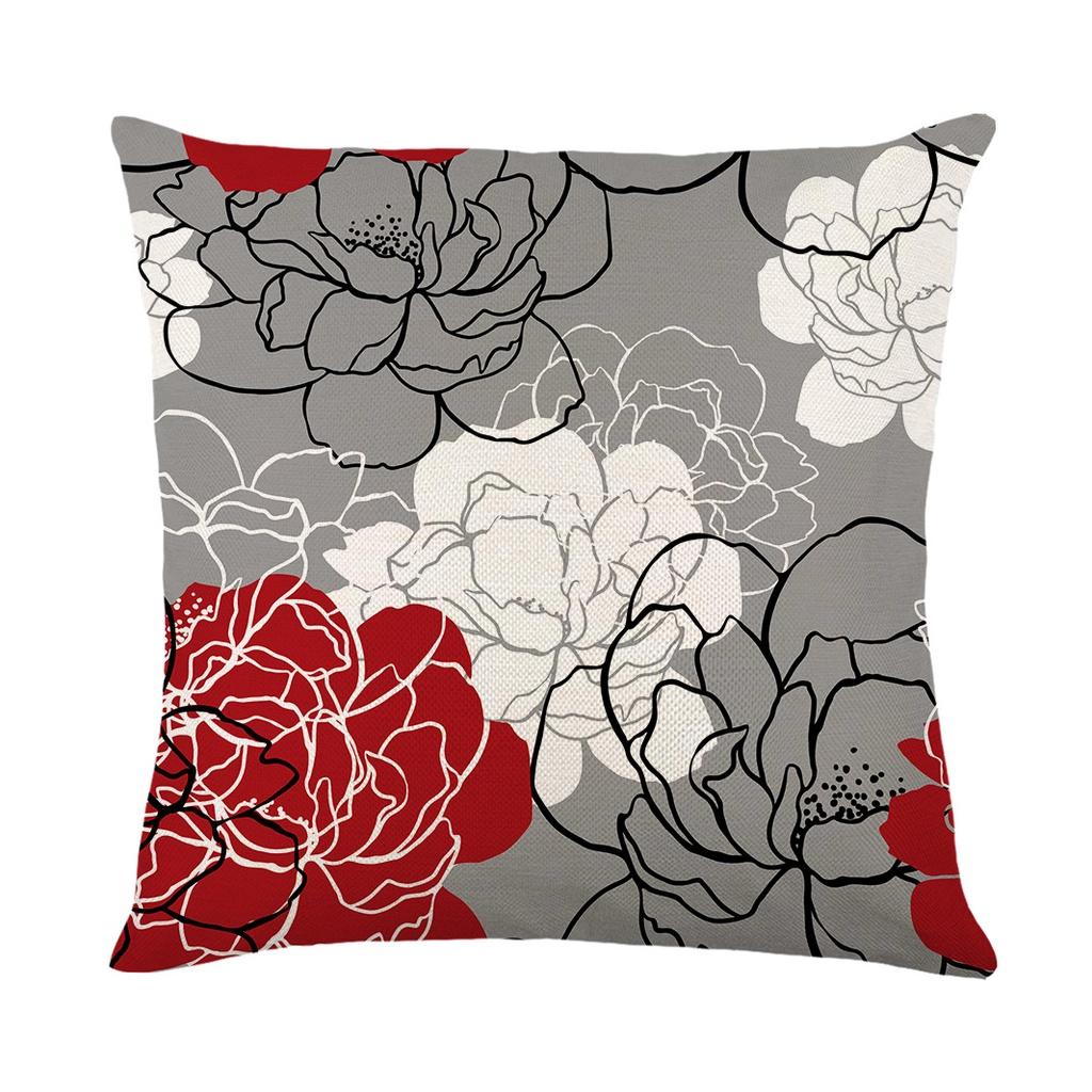 Elegant Waterproof Flower Printed Cushion Cover With Oilproof And Dustproof Features For Stylish Home Decor