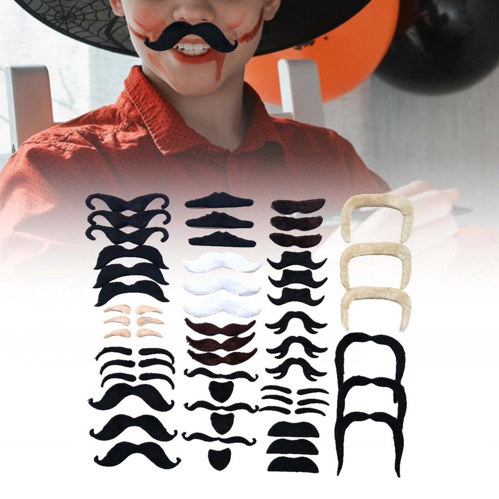 Halloween 16 Styles Fake Moustache Artificial Beards Novelty Sturdy Lifelike Costume