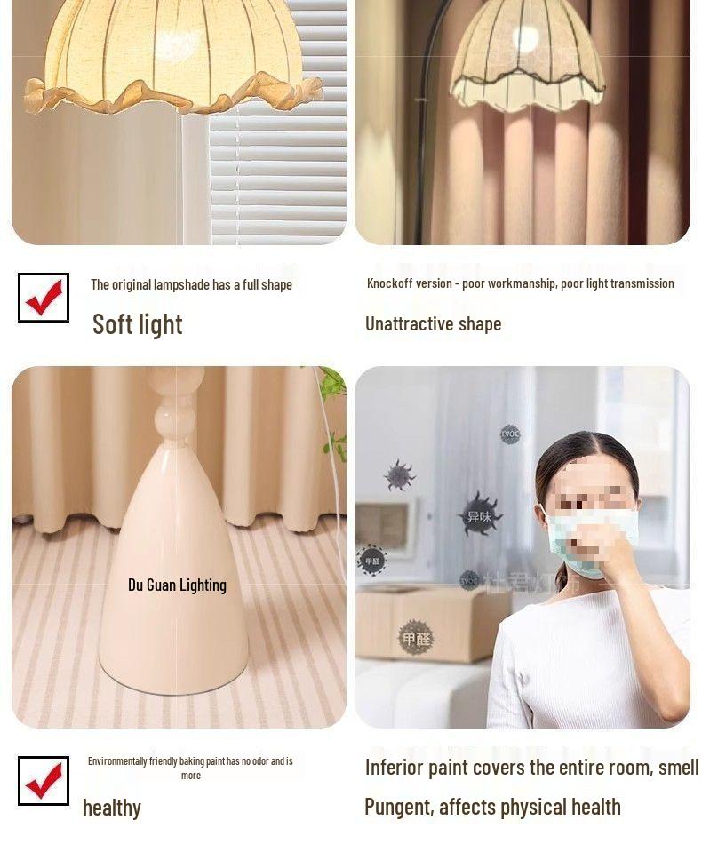 Cream Floor Lamp with Storage: Sofa-Side Coffee Table & Bedside Decor