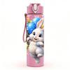1PC Easter Bunny Egg Colorful Print 750ml Color Plastic Sports Water Bottle Leakproof Flip Straw Lid Suitable for Sports Office Home Use