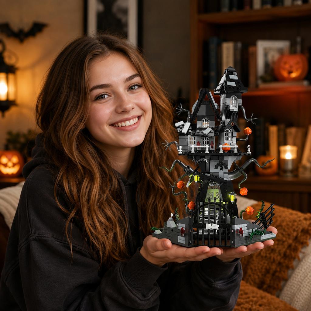 Halloween House Pumpkin Building Set - Brick Toy for Kids Decoration