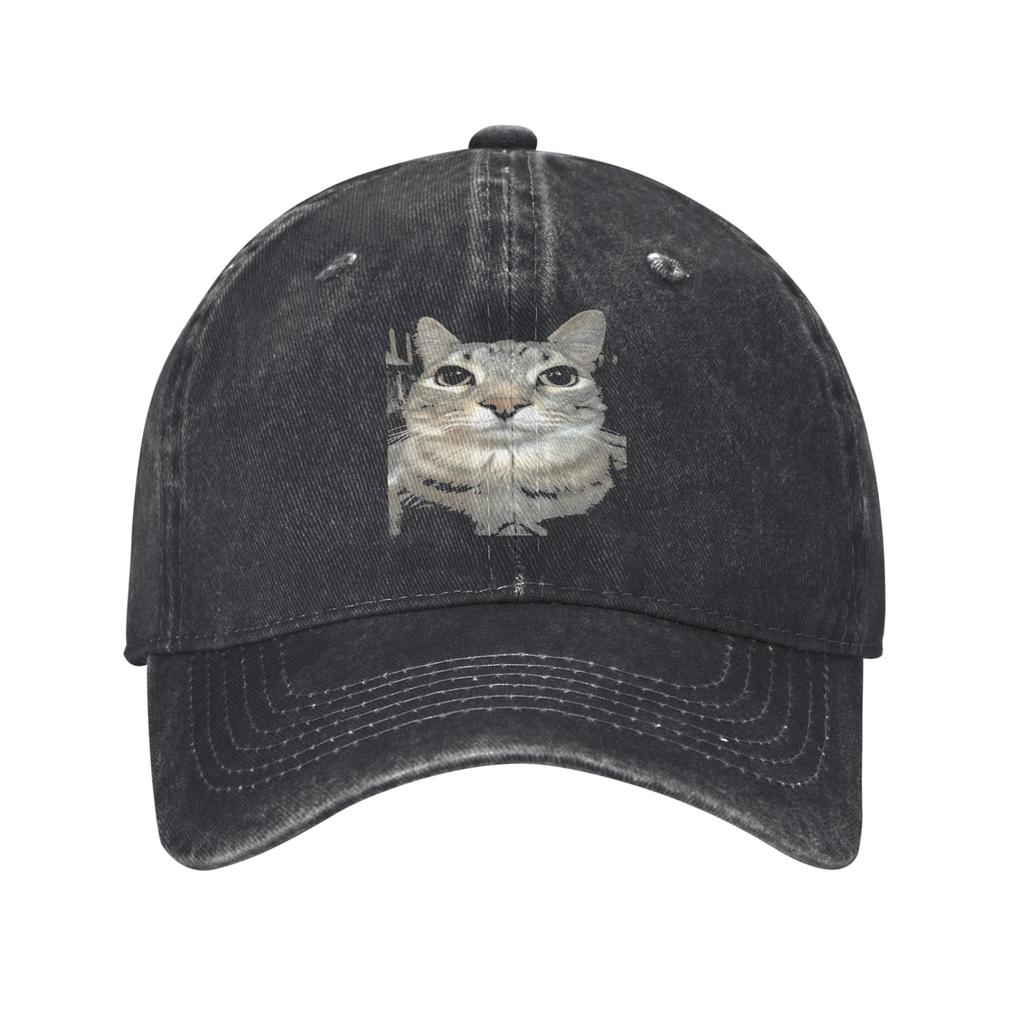 Silly Cat Meme Funny Baseball Cap Classic Distressed Washed YK Kitty Snapback Hat Unisex Outdoor Workouts Adjustable Hats Cap