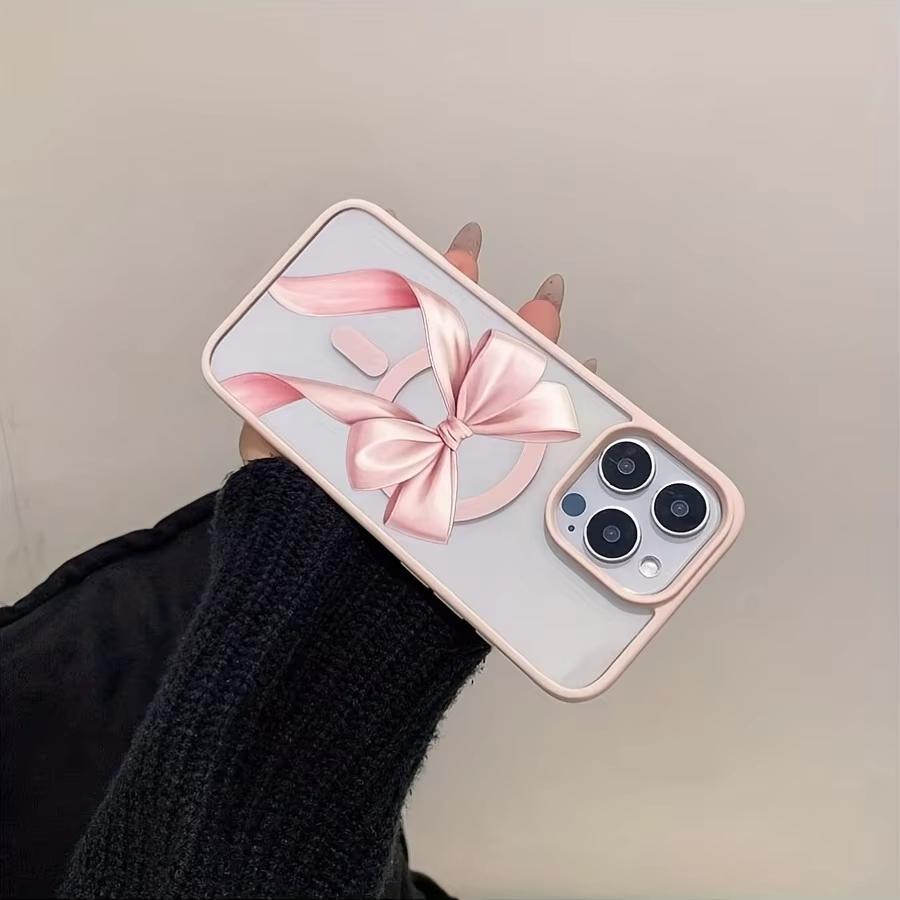 Cute Pink Bow Pattern Phone Case For Samsung Galaxy S23 S24 S25 S26 Ultra S22 Plus FE Wireless Magnetic Bumper Hard Back Cover