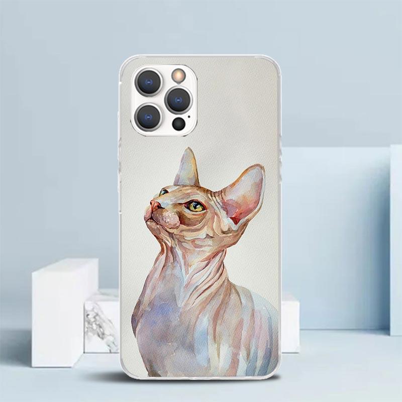 

Lavaza Sphynx Sphinx Cat Phone Case For IPhone 16 17 Air 16E 15 14 Plus 13 Mini 12 11 Pro Max 7 8 + SE 2020 Soft TPU Back Cover iPhone 11