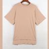 Sunshine House Summer New Arrival Export European and American Women's Clothing Round Neck Front Short Back Long Thin Modal T-shirt Short Sleeve