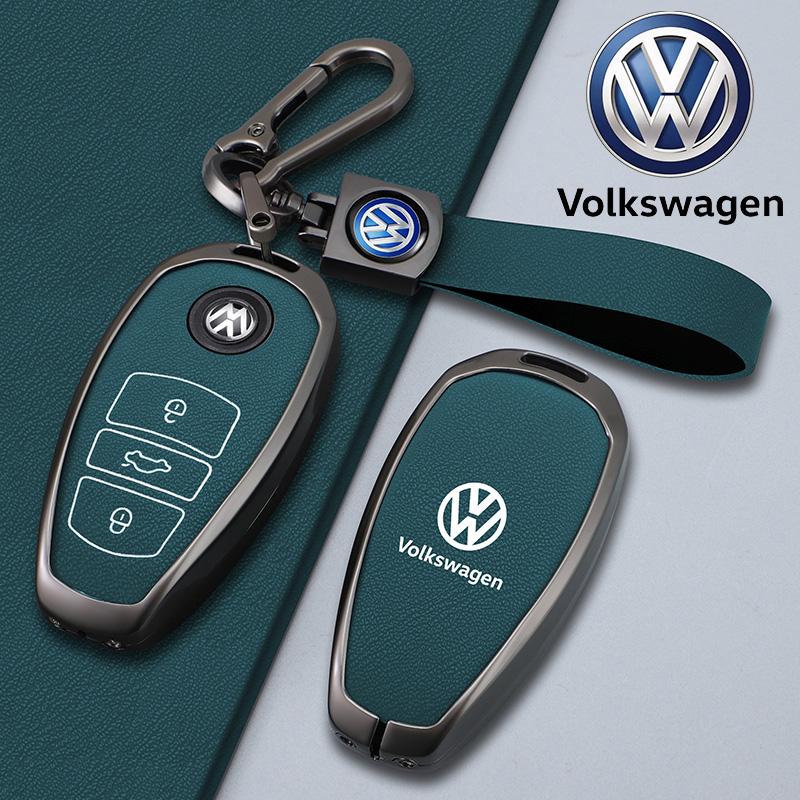 Per VOLKSWAGEN Lega di Zinco Pelle Custodia Protettiva Portachiavi Smart per Auto Guscio Porta Chiavi per VW Touareg L2032 Portachiavi Keyless