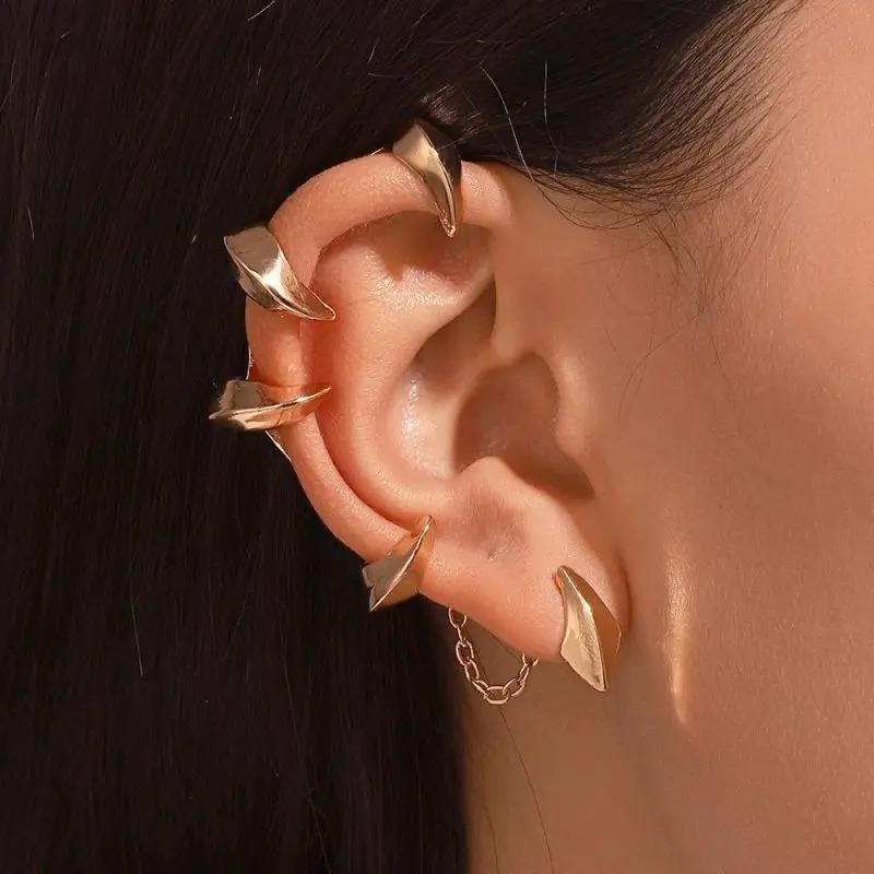 Punk Devil Claw Cosplay Teenagers Ear Clips No Ear Holes Gothic Women Earrings Hip Hop Ear Cuffs Studs Halloween Party Jewelry