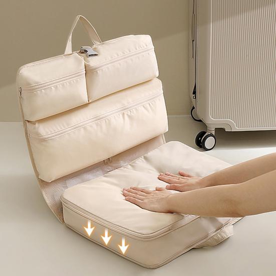 6-In-1 Compressible Storage Bag Hanging Packing Cube with Multiple Compartments Foldable Travel Organizer for Clothes Socks Underwear