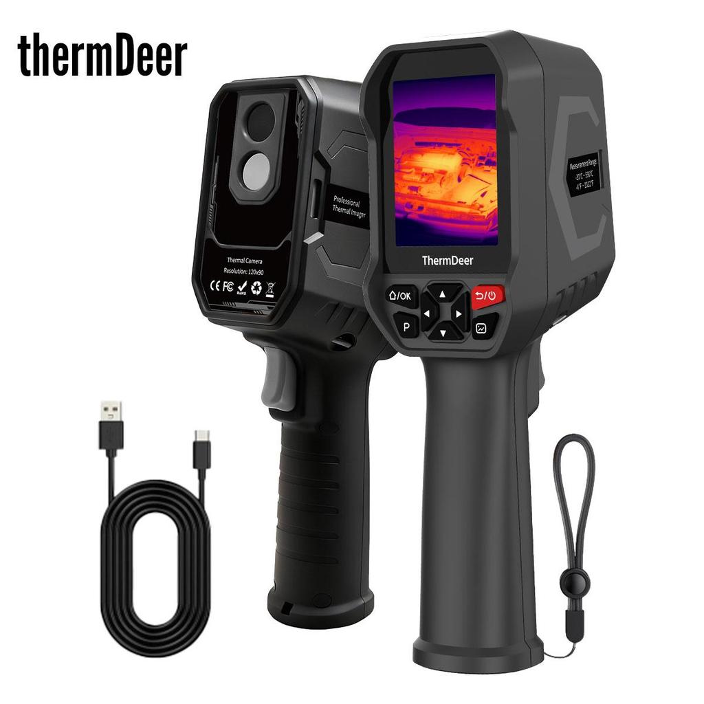Termocamera a infrarossi portatile ThermDeer, Schermo LCD da 2,8" 320 x 240 Fotocamera termica, Risoluzione TISR 240 x 180, Fotocamere a infrarossi portatili da 25Hz