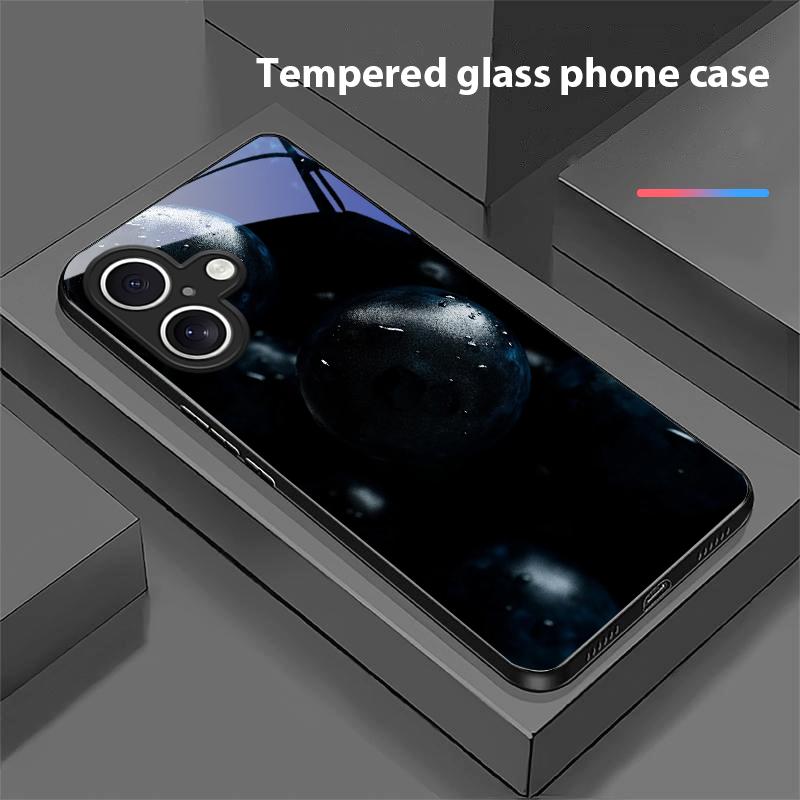 High Mountain Flow Dla Apple IPhone 16E 16 E 11 13 15 P Ro 14 Pro Max 12 Mini 7 8 Plus XR X XS Czarne Szkło Hartowane Etui na Telefon