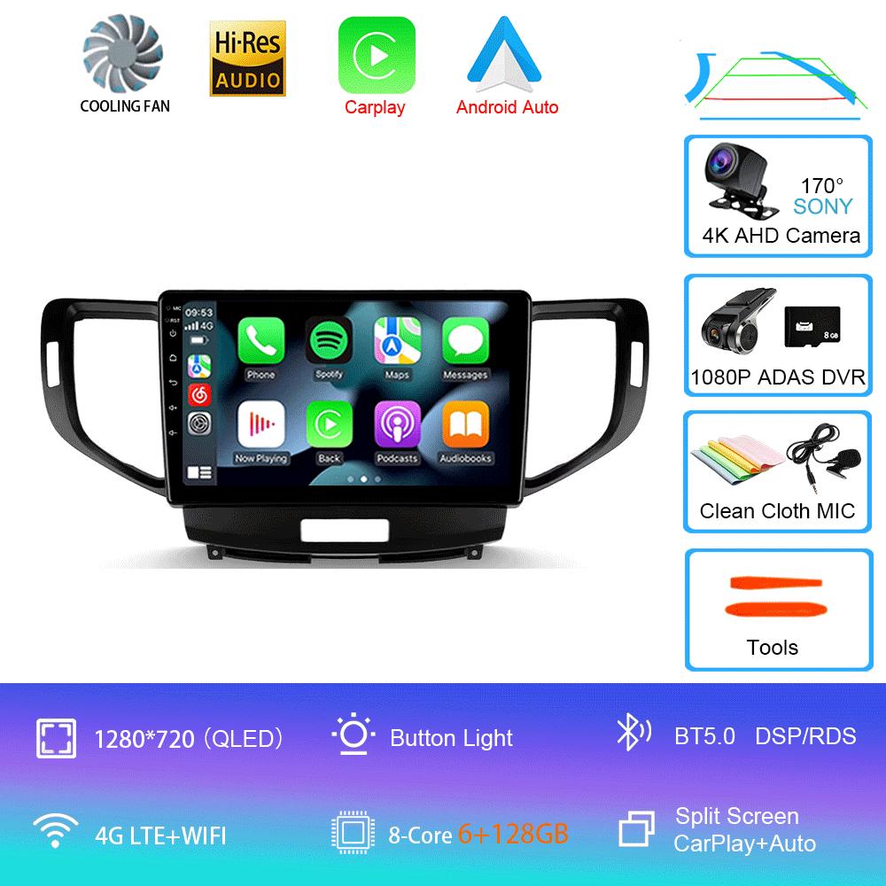 Autoradio Android 14 Carplay Auto DSP 2K Bildschirm Multimedia-Player Für Honda Accord 8 2008-2012 Autoradio Stereo 2din Head Unit