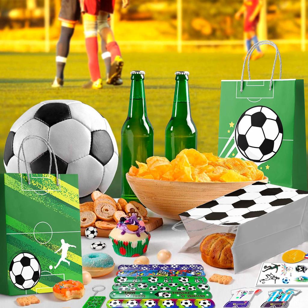 Futbol Hediyelikleri, 96 adet Çocuklar için Futbol Parti Hediyelikleri-Futbol Tokat Bileklikler Anahtarlıklar vb. Futbol Partisi Süslemeleri Malzemeleri için Futbol Doğum Günü Partisi Hediyelikleri