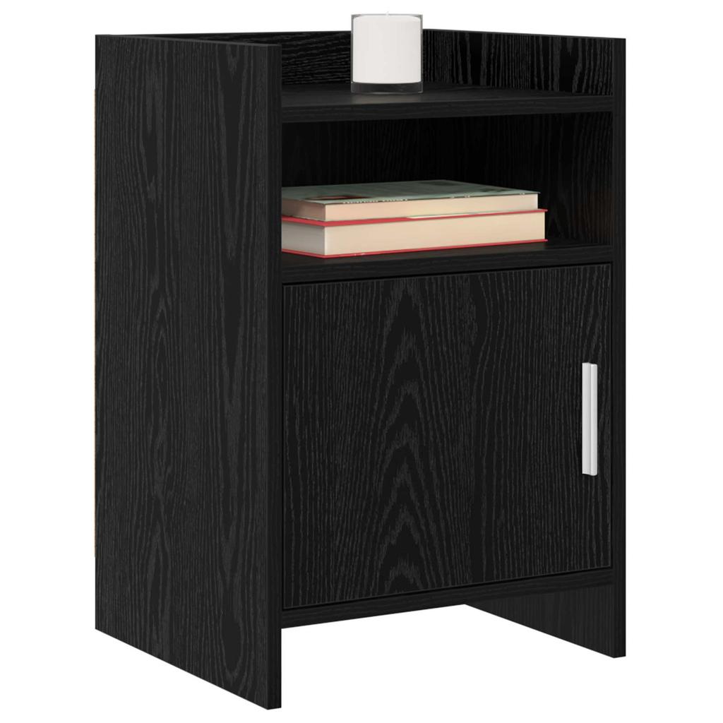 Nightstands in Black Oak 40 x 36 x 60 cm Engineered Wood