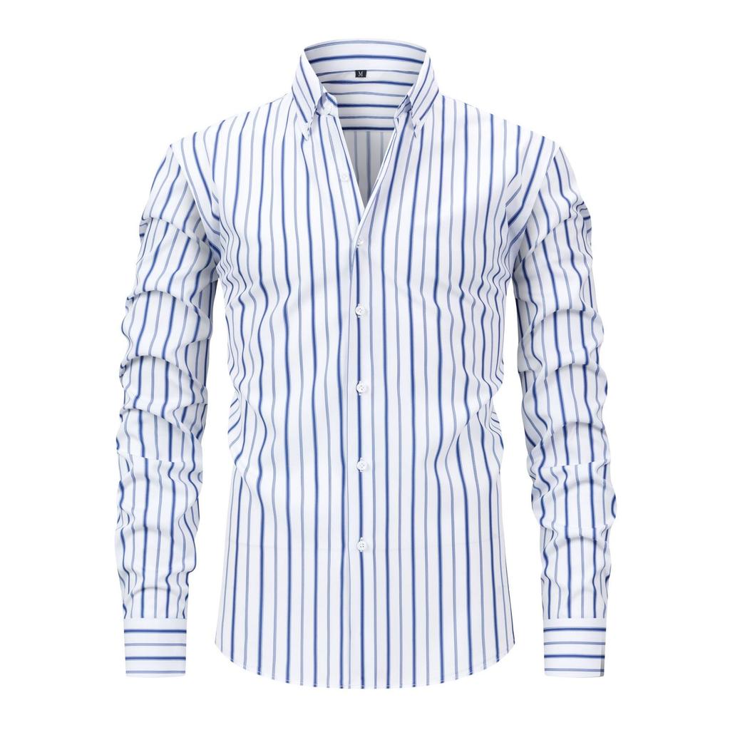 Men's Dress Shirt Regular Fit Pinpoint Stripe