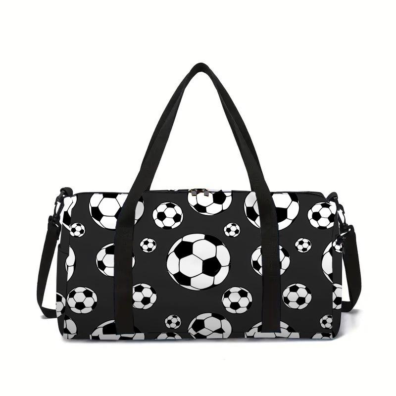 Klassischer Fußball 3D-Druck Große Kapazität Reisetaschen Tonnenform Umhängetasche Jungen Mädchen Outdoor Sporttaschen Fitnessstudio Yoga Tasche