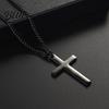 Black Cross Necklace Stainless Steel for Men Women Cuban Link