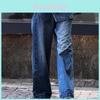 Retro Denim Pants For Women High Waist Wide Leg Long Trousers For Fall