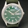 AUTOMATIC VINTAGE SEIKO JAPAN 6309A MENS GREEN COLOR DIAL WATCH A701272-5 R206a-a701272