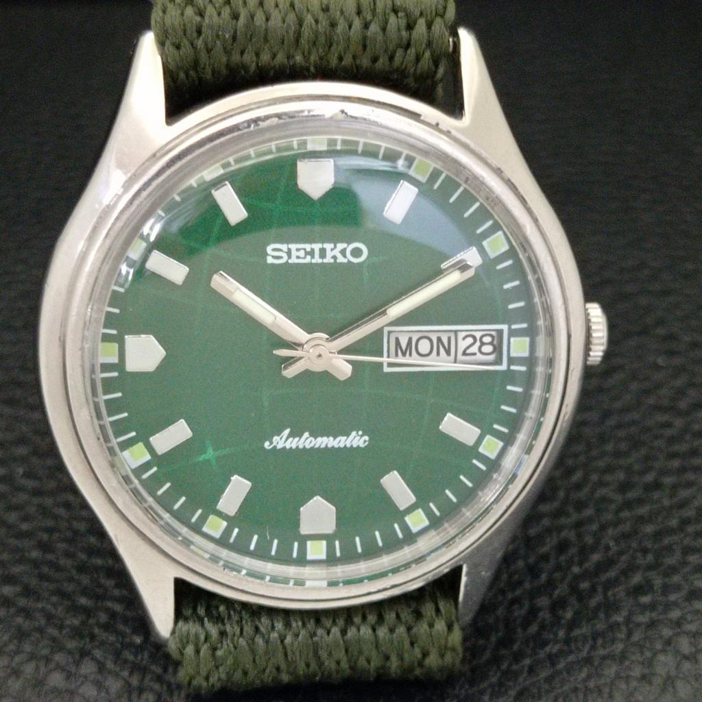 AUTOMATIC VINTAGE SEIKO JAPAN 6309A MENS GREEN COLOR DIAL WATCH A701272-5 R206a-a701272