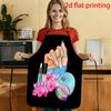 1pc 2D Flat Nail Art Tools And Beautiful Hands Decorative Apron Pattern, Printed Pattern Apron, Durable And Easy To Clean, Adjustable Waist Belt, Mate