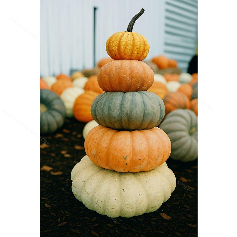 Terracotta Fall Pumpkin Canvas Gallery Wall Prints Autumn Maple Leaf Wheat Wall Art Farmhouse Thanksgiving Home Decor Gift