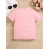 Girls' Short-Sleeve Casual T-Shirt with Cute Cartoon Dinosaur Print for Spring, Summer, and Fall