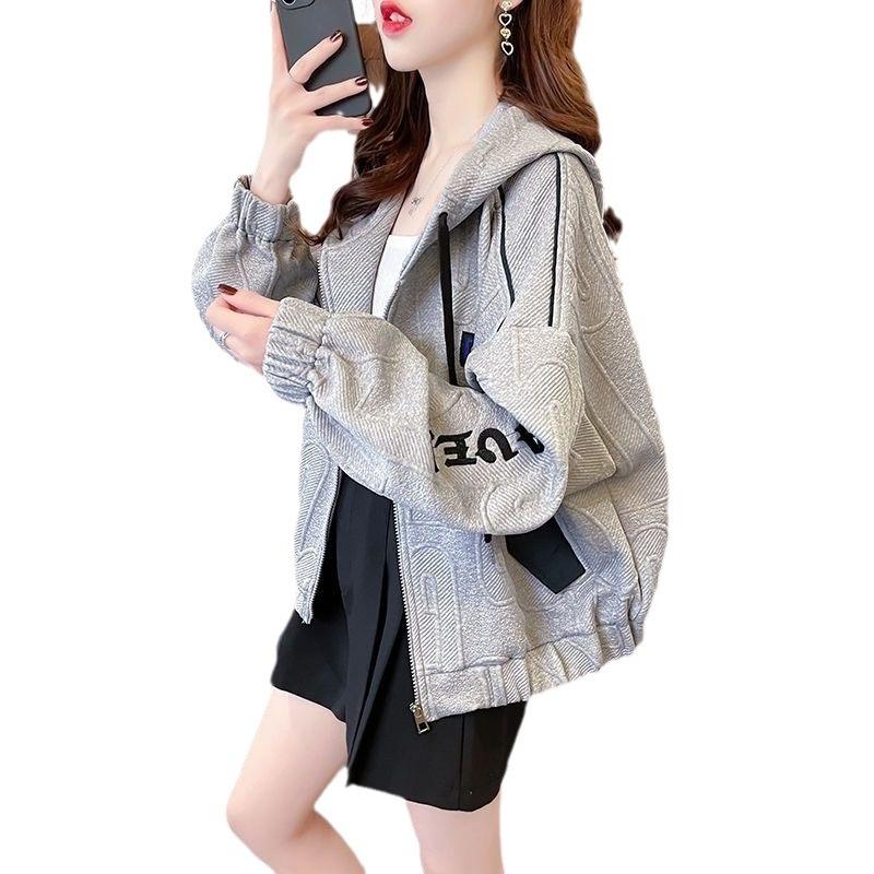 Zipper Sweater Cardigan Women's New Age-reducing Korean Version Hooded Versatile Spring and Autumn Thin Coat
