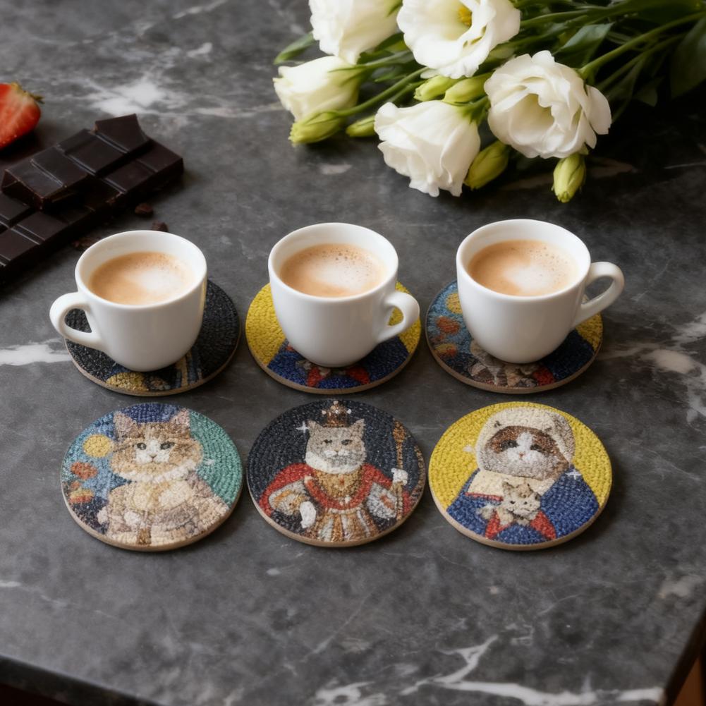 Diamond-painted Coasters Heat-Resistant Pot Non Slip Food Cup Coaster Insulation Pad Accessor Grade Kitchen Hot Holder D0T1
