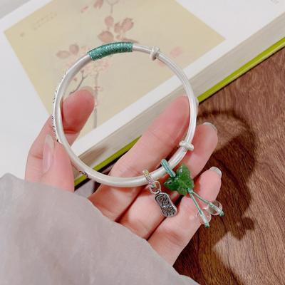 Zuyin 999.9 Ancient Lucky Cloud New Woven Bracelet New Chinese Green Butterfly Seeks Wealth China-Chic Gives Girlfriend A Gift