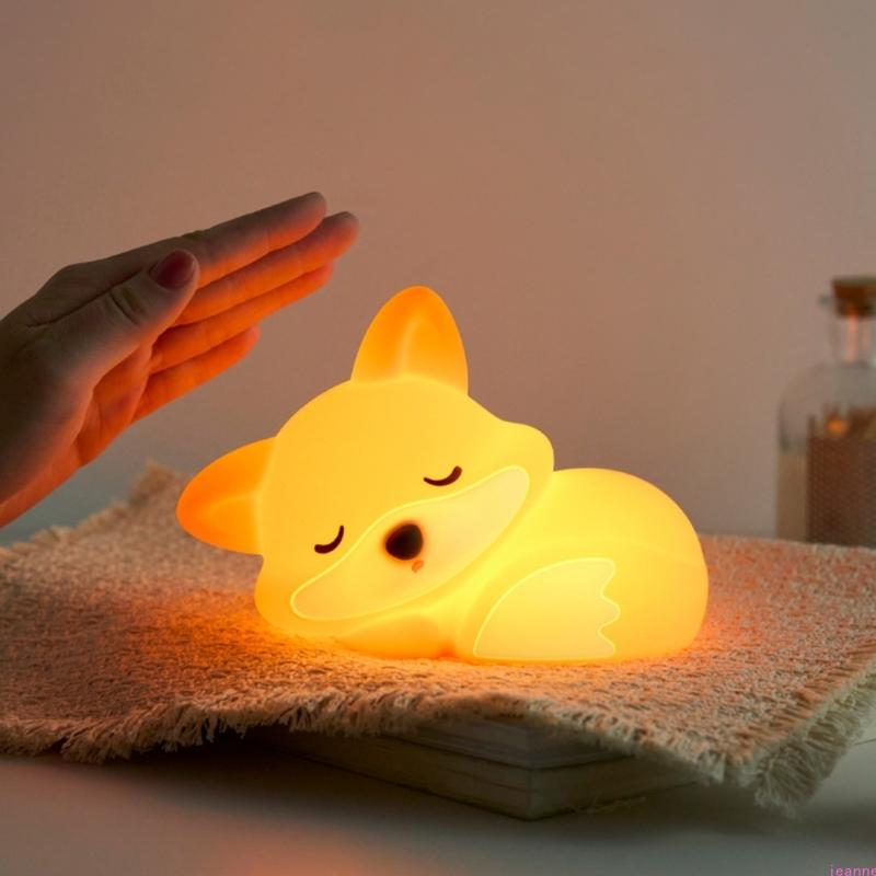 LED Rechargeable Cartoon Animals Lamp Children Bedside Lamp Silicone Wireless Night Light Dimmable Night Light Enduring