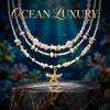 3Pcs/Set Vacation Starfish Faux Pearl Stone Necklace Summer Beach Ocean Theme Boho Choker Jewelry For Women