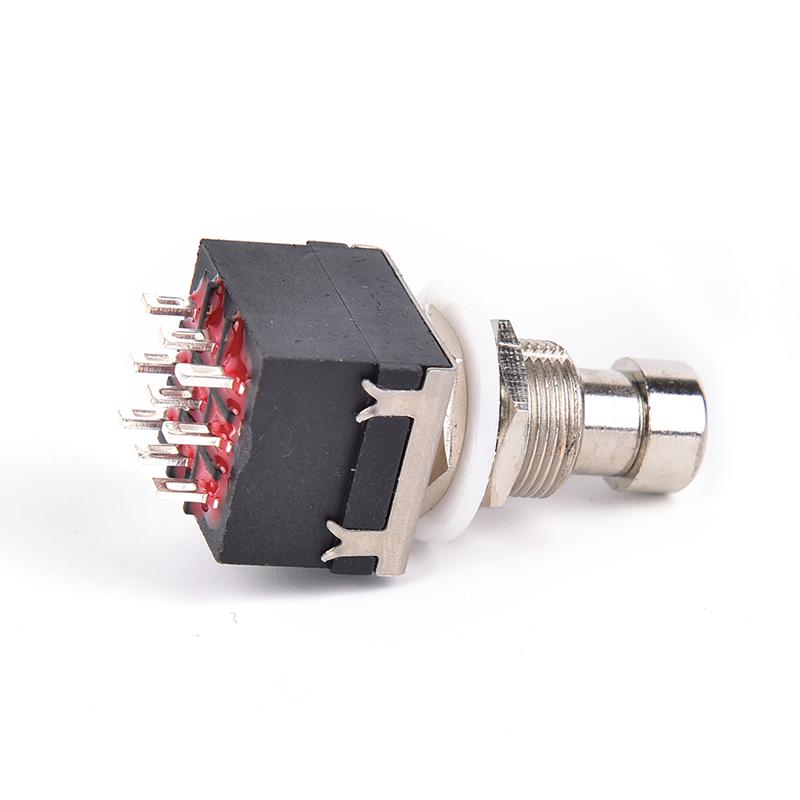 

1 шт. 9-контактный 3PDT педаль гитарных эффектов бокс ножной металлический переключатель True Bypass черный чёрный