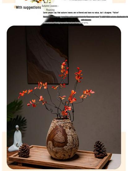 Vaso in Ceramica Wabi-Sabi a Forma di Capsula di Loto per Fiori Secchi - Decorazione Zen per Tavola da Pranzo