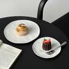 Elegant Beaded Edge Ceramic Snack Plate