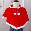 Cape Polyester Girl Shawl Windproof Women Hooded Ponchos Cosplay Costume Christmas Cloak Xmas Cape
