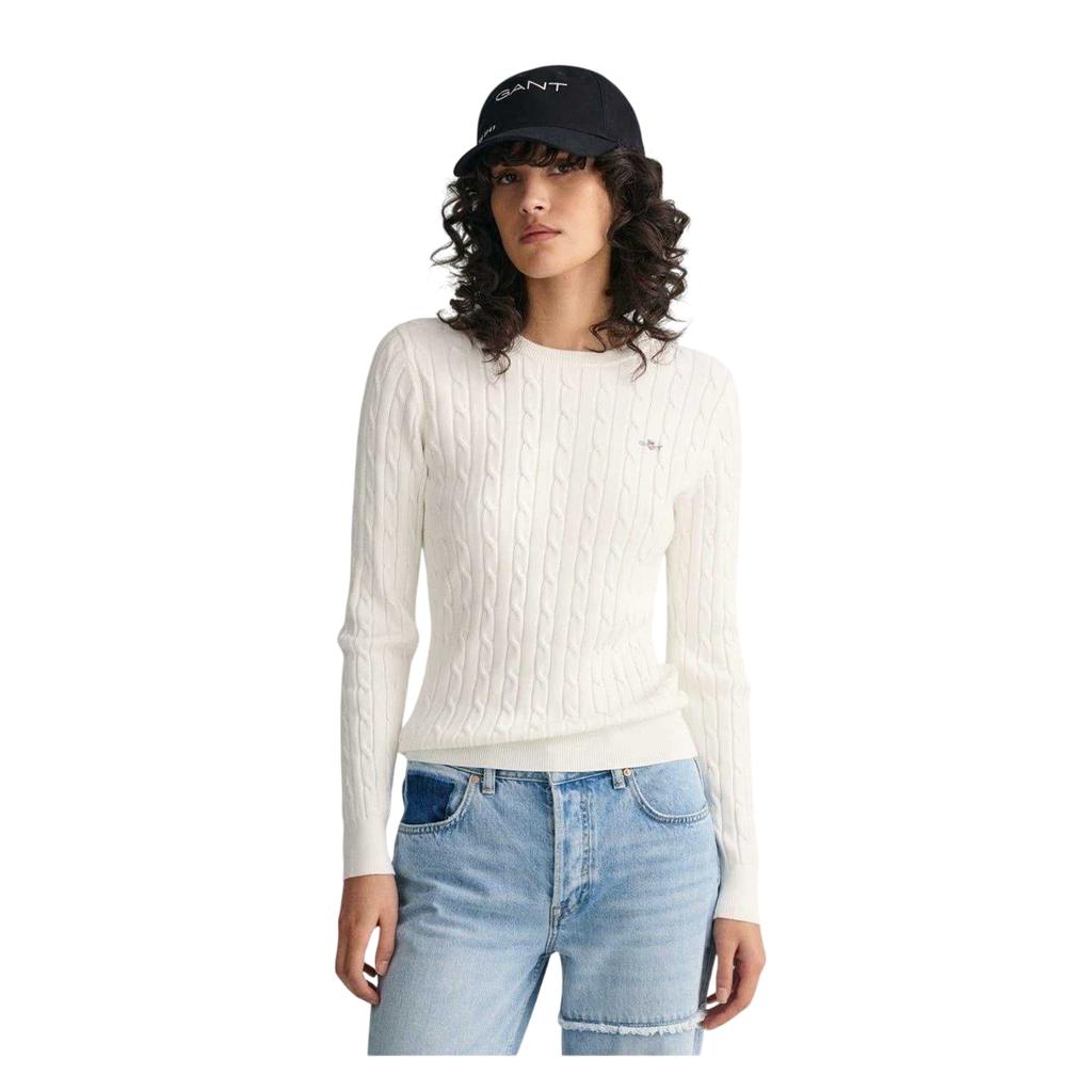 Gant Womens/Ladies Cable Knit Cotton Crew Neck Pullover