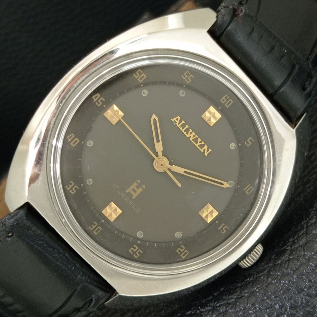 ALLWYN 6300A РУЧНОЙ ЗАВОД ВИНТАЖНЫЕ ИНДИЯ МУЖСКИЕ ОРИГИНАЛЬНЫЙ ЦИФЕРБЛАТ ЧАСЫ a706093-1